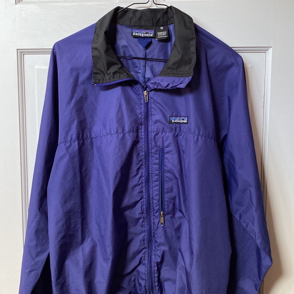 Purple Patagonia windbreaker